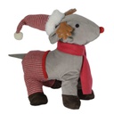 Fermaporta tessuto renna con cappello grigio cm28x15h35