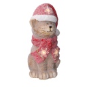 Gatto resina led cappello rosso cm19,5x18,5h40