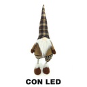 Gnomo tessuto con led beige cm18x15h55
