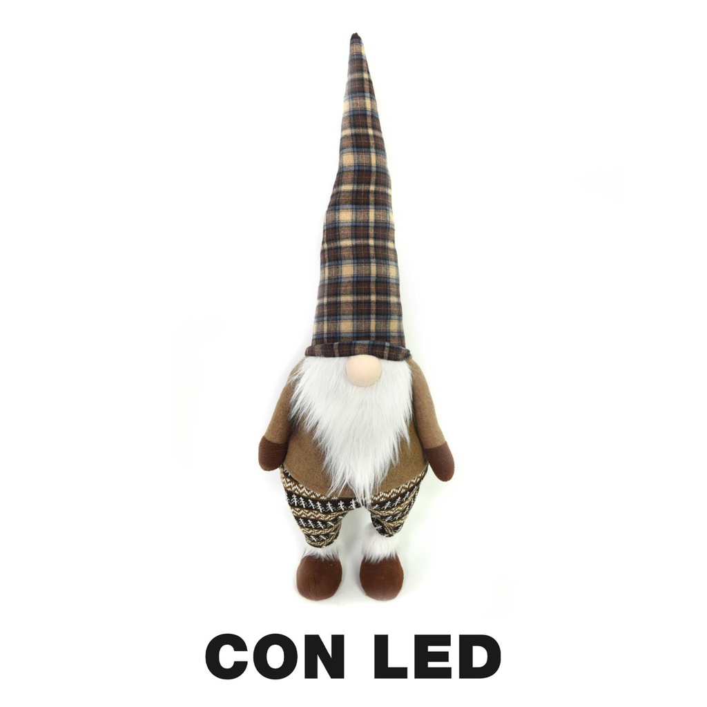 Gnomo tessuto con led beige cm30x22h85