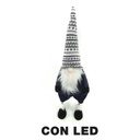 Gnomo tessuto con led grigio cm23x18h70