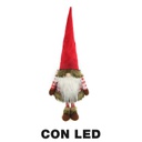 Gnomo tessuto con led rosso cm30x20h90