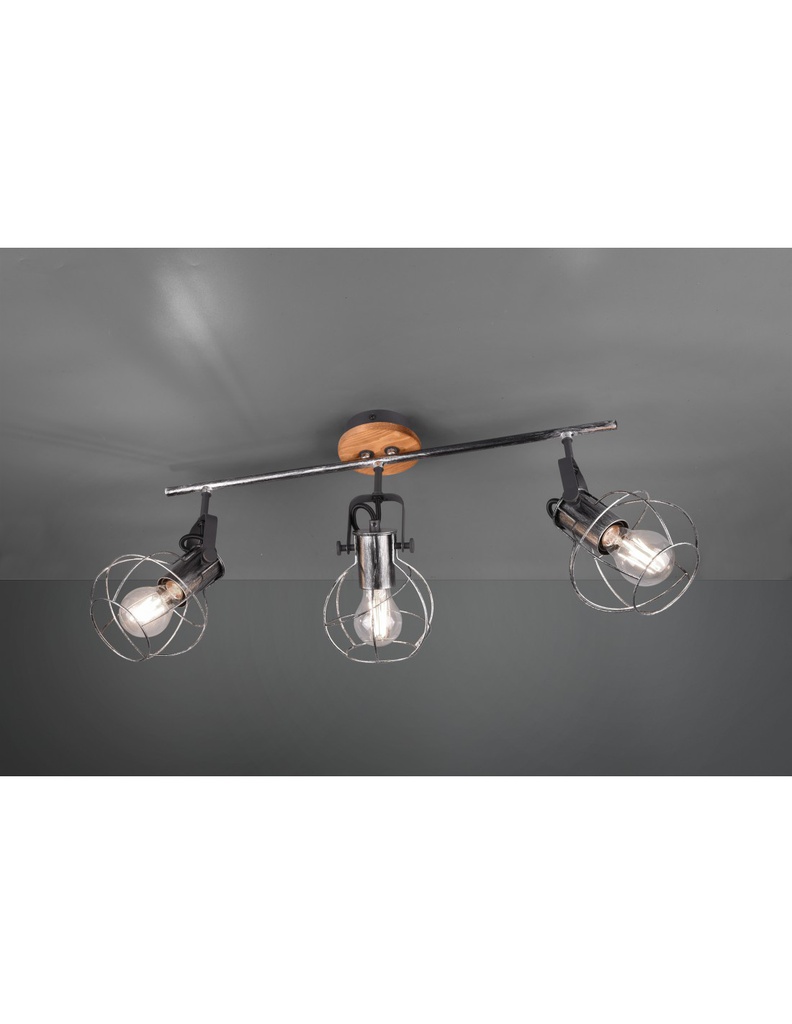 Lampada 3 Faretti Spot Vintage Orientabili Madras Trio Lighting