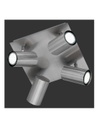 Lampada Soffitto Quadrata 4 Faretti Orientabili Marley Nichel Trio Lighting