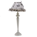 Lampada metallo crema cm 30h68 vintage con fiocco grigio