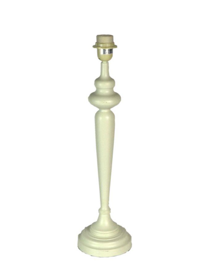 Lampada metallo crema cm 30h68 vintage con fiocco grigio