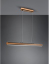 Lampadario Ufficio Doppia Emissione Vintage Legno E Metallo Nero Dimmer Deacon Trio Lighting
