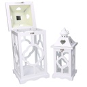 Lanterna legno 1-2 bianco cm21x21h50