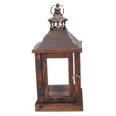 Lanterna legno marrone scurorettangolare cm17x17h37