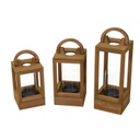 Lanterna legno naturale quadro cm16x16h36