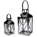 Lanterna metallo 1-2 argento quadro cm19x19h42