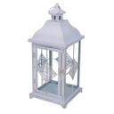 Lanterna metallo 1-2 bianco opaco dorato quadro cm22x22h51