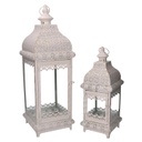 Lanterna metallo 1-2 crema e oro cm20,5x20,5h60