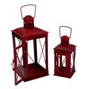 Lanterna metallo 1-2 rosso quadro cm14x14h30