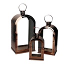 Lanterna metallo 1-3 rame rettangolare cm25x26h49-56