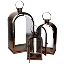 Lanterna metallo 1-3 rame rettangolare cm25x26h49-56