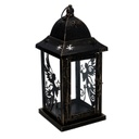 Lanterna metallo nero e oro quadro cm14x14h33