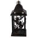 Lanterna metallo nero e oro quadro cm14x14h33