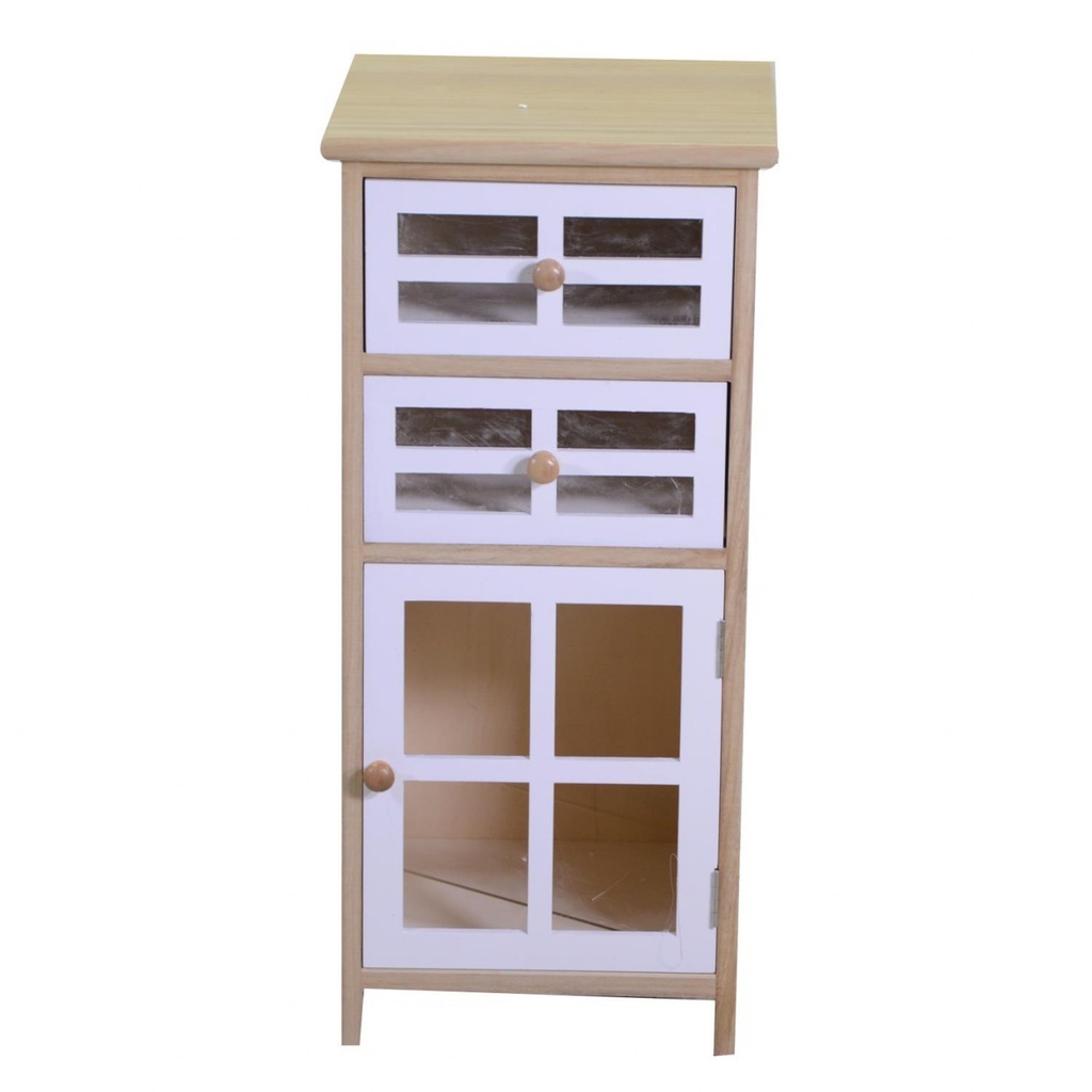 Mobiletto naomi 1 anta + 2 cassetti naturale rettangolare cm 33x30h72