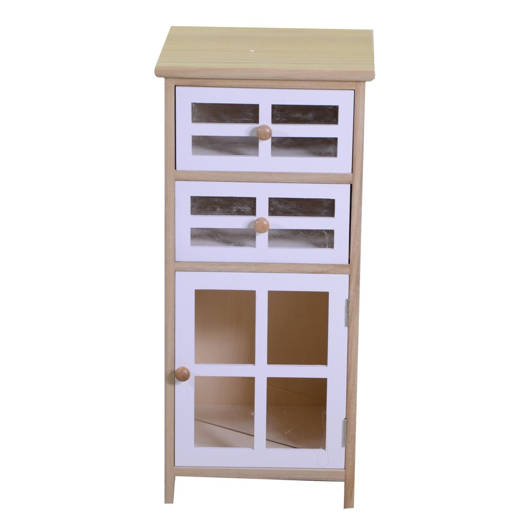 Mobiletto naomi 1 anta + 2 cassetti naturale rettangolare cm 33x30h72