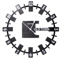 Orologio design modero legno nero tondo cm 80