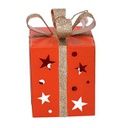 Pacco regalo metallo arancione cm 20x12h12