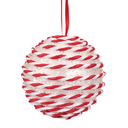 Pallina di natale assortite bianche e rosse di glitter Ø10 cm