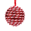 Pallina di natale assortite bianche e rosse di glitter Ø10 cm