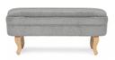Panca contenitore Chenille vintage in velluto grigio chiaro 102x41x49h cm