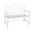 Panchina esterno metallo ragusa bianco cm 104x 55 x h90