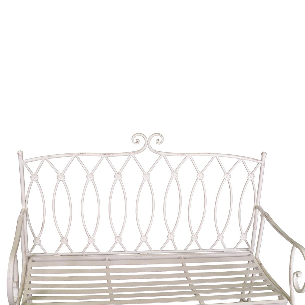 Panchina esterno metallo ragusa bianco cm 104x 55 x h90