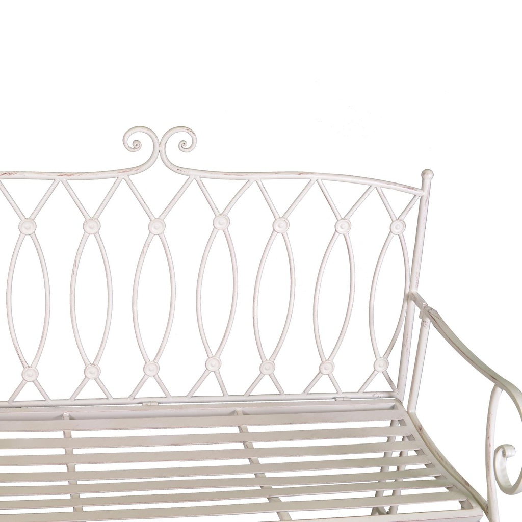Panchina esterno metallo ragusa bianco cm 104x 55 x h90