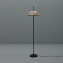 Lampada da terra paralume tortora base nera cm 34 x 160 h