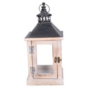 Lanterna legno sbiancato rettangolare cm 17x17h37
