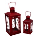 Lanterna metallo 1-2 rosso quadro cm14x14h30