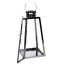 Lanterna metallo 1-3 argento quadro cm20,5x20h47