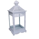 Lanterna metallo 1-3 bianco opaco argentato quadro cm24x24h52,5