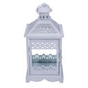 Lanterna metallo 1-3 bianco opaco argentato quadro cm24x24h52,5