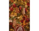 Pendente per albero bicolor rosso/bordeaux diam. 8 cm