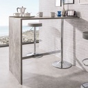 Penisola rettangolare colore cemento con gamba cromata 120x60xh.105 cm