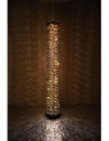 Piantana Tessuto Nero Oro Cilindro Led Effetto Stelle Vintage Taco Trio Lighting