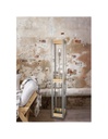 Piantana Vintage Rustico Natural Wood Khan Nichel Antico H153 cm Trio Lighting