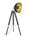 Piantana Vintage Treppiede Parabola Nero e Oro Liège Trio Lighting