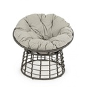 Poltrona per esterno in fibra naturale Grigio con cuscino MOLLY diametro 69x92x h78 cm