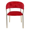 Poltrona velluto Brendeburgo rosso cm 57x52h46/74/78
