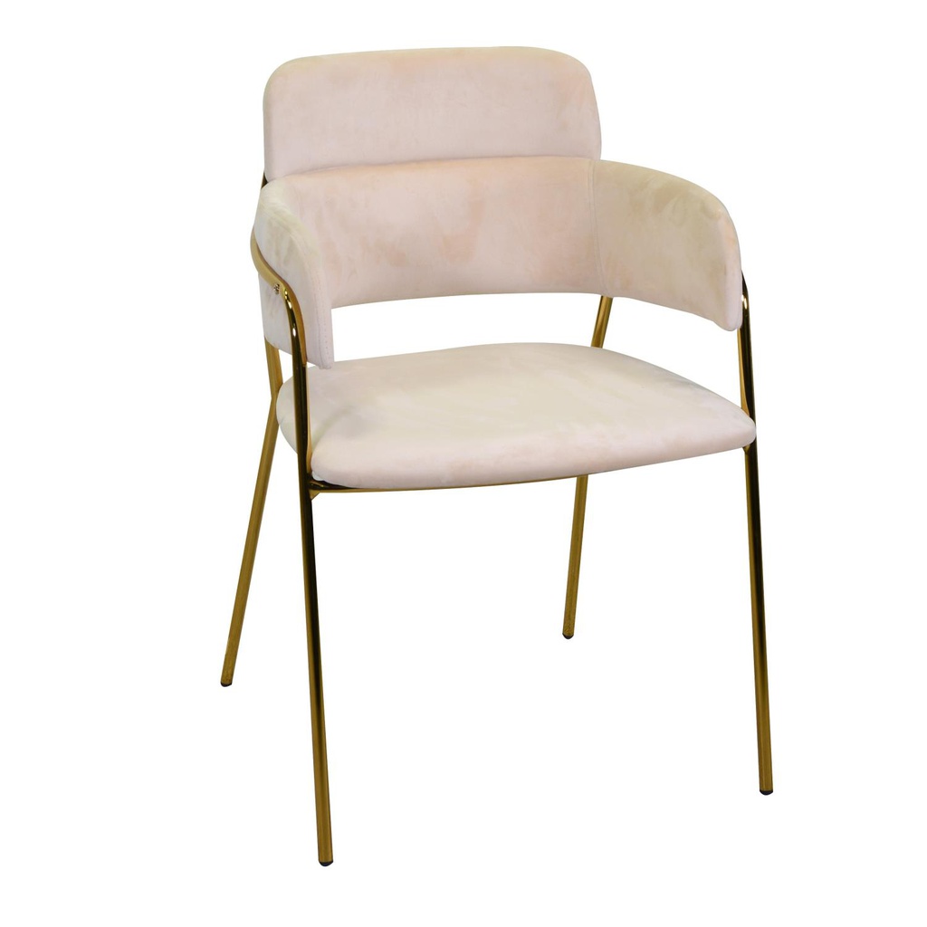 Poltrona velluto Hannover crema cm 52x52h46/67/79