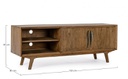Mobile porta tv 2 ante in legno stile vintage