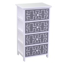 Mobiletto gianna cassettiera bianco grigio 4 cassetti cm 40x29h73
