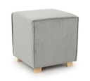 Pouf in velluto vintage Grigio Chiaro ADELINE 40x40x h44 cm