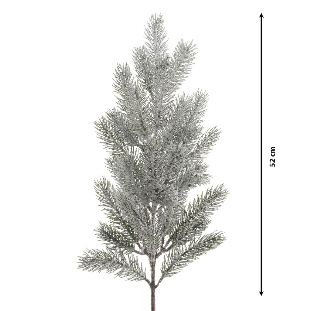 Ramo di Natale decorativo innevato H 49 cm